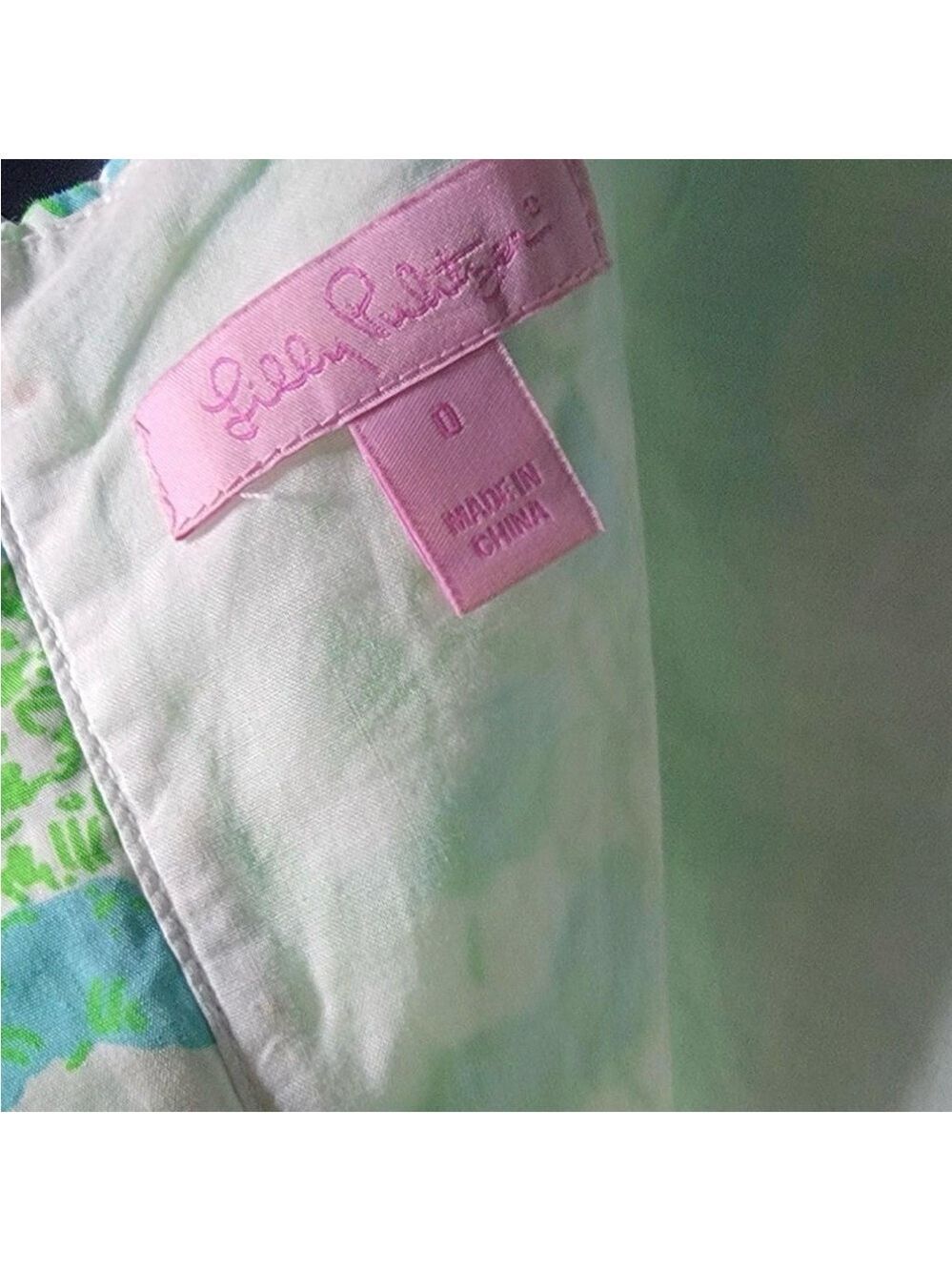 Lily Pulitzer McCallum Floral mini dress green/blue size 0. EUC - Picture 7 of 7